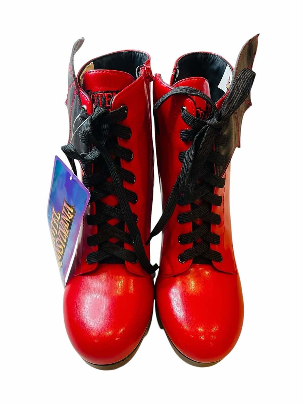 Hotel Transylvania Mavis Red Heeled Boots Bat Wing Cosplay Women's Size: 9 New - Picture 3 of 4